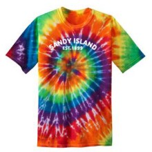 Adult Short Sleeve Tie Dye 100% Cotton Tee - Sandy Island Arched