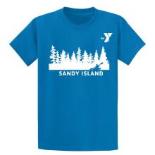 Adult Tee Shirt - Forest Kayak Design - Sandy Island