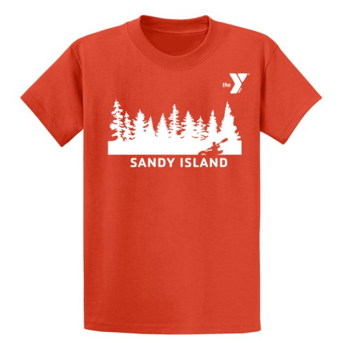 Youth Tee Shirt - Forest Kayak Design - Sandy Island