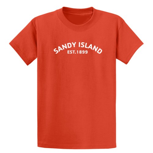 Adult Tee Shirt - Arched Letters Design - Sandy Island