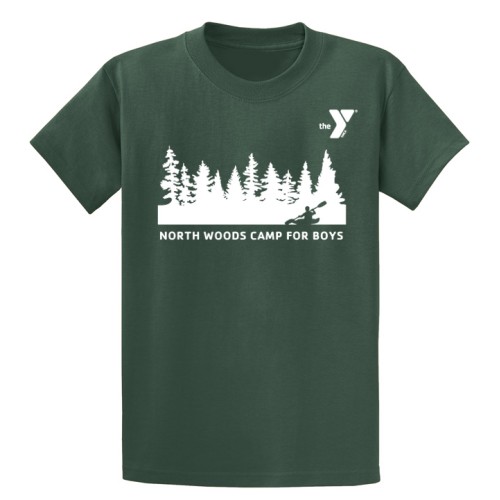 Youth Tee Shirt - Forest Kayak Design - North Woods for Boys
